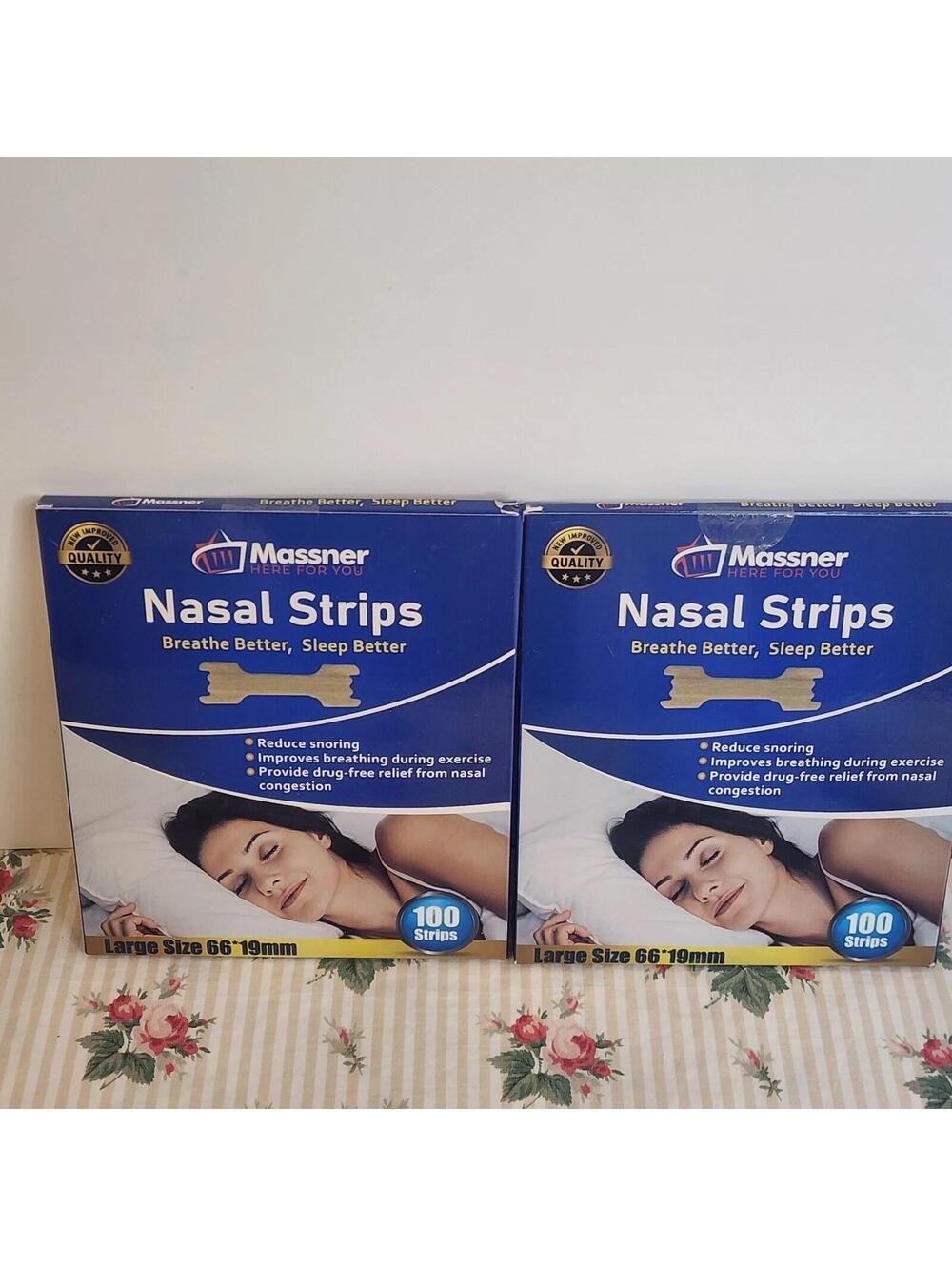 Massner Anti-Snore Nasal Strips Nose Clip Sleep Aid for Stuffy Nose 200pcs Large